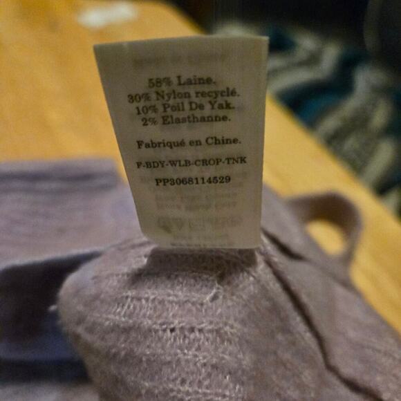 Everlane Purple Wool Blend Crop Tank Top XS Cozy Stretch Knit Minimalist - Picture 4 of 9